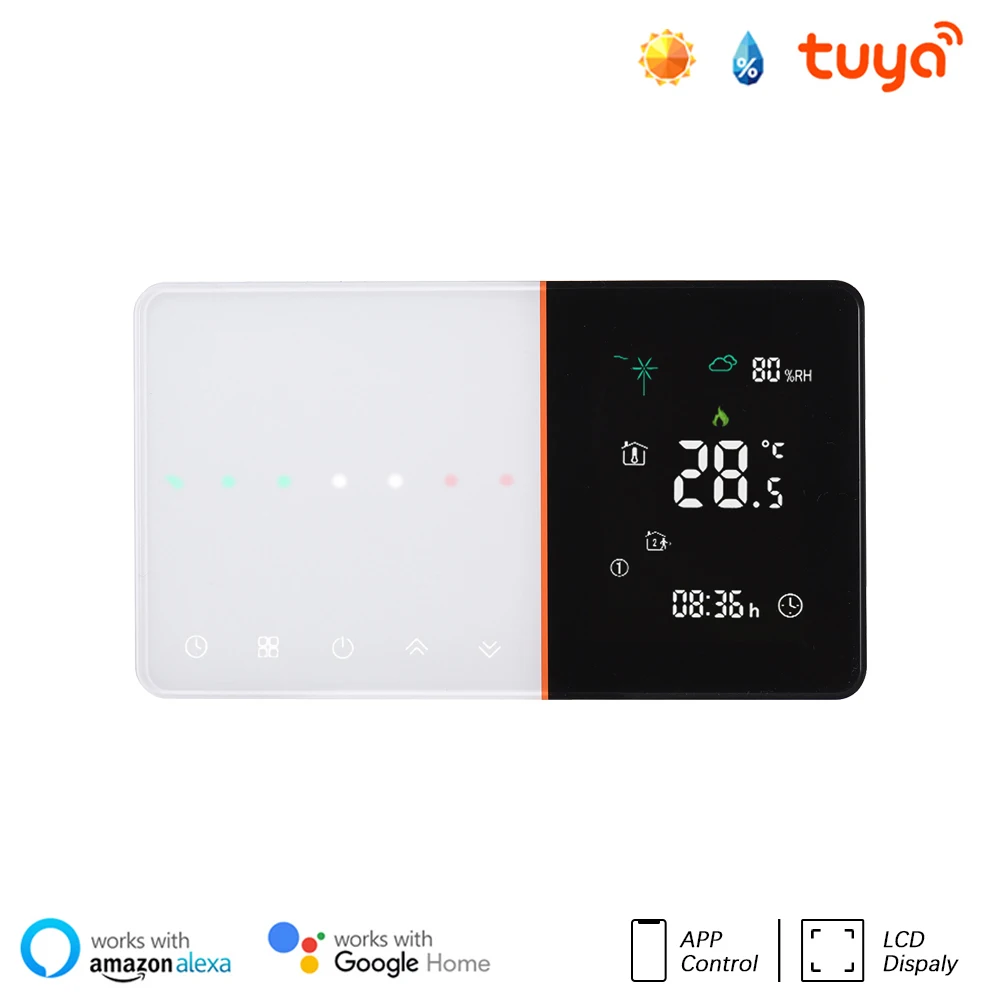 Умный термостат Tuya с Wi-Fi и метеостанцией контроллер температуры для