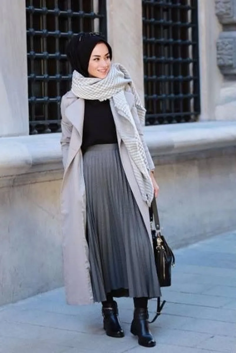 Женская юбка с завышенной талией плиссированная Однотонная в арабском стиле