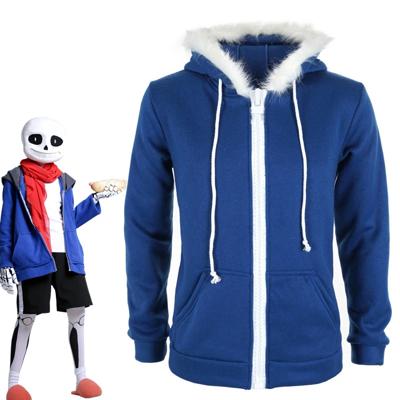 Sans Undertale/карнавальный костюм; толстовки с капюшоном; Маска; свежая куртка со скелетом; бархатный свитер на молнии с капюшоном; анимационное игровое снаряжение