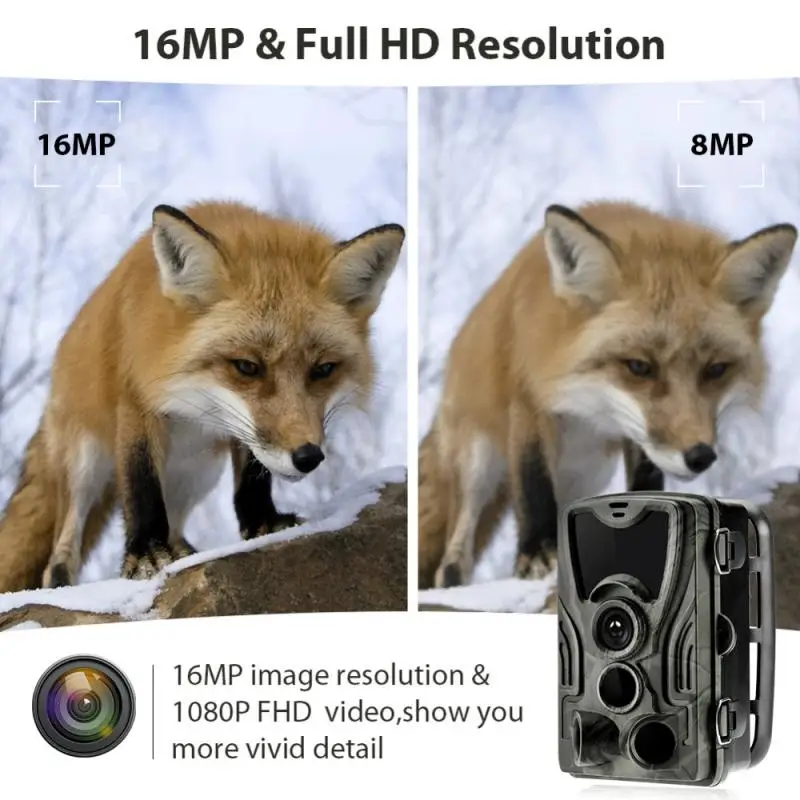 8/9 Кнопка HC801A охотничья тропа камера ночная версия Дикая s 16MP 1080P IP65 фото ловушка 0 3