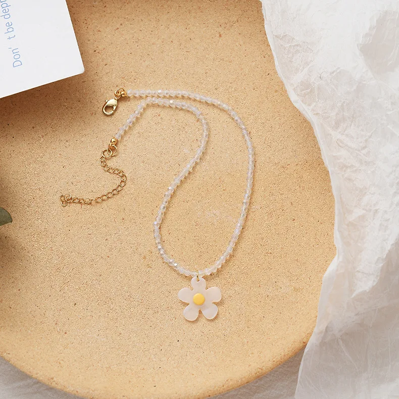 Женский чокер с зеленым кружевом милое ожерелье подвеской в виде цветка для