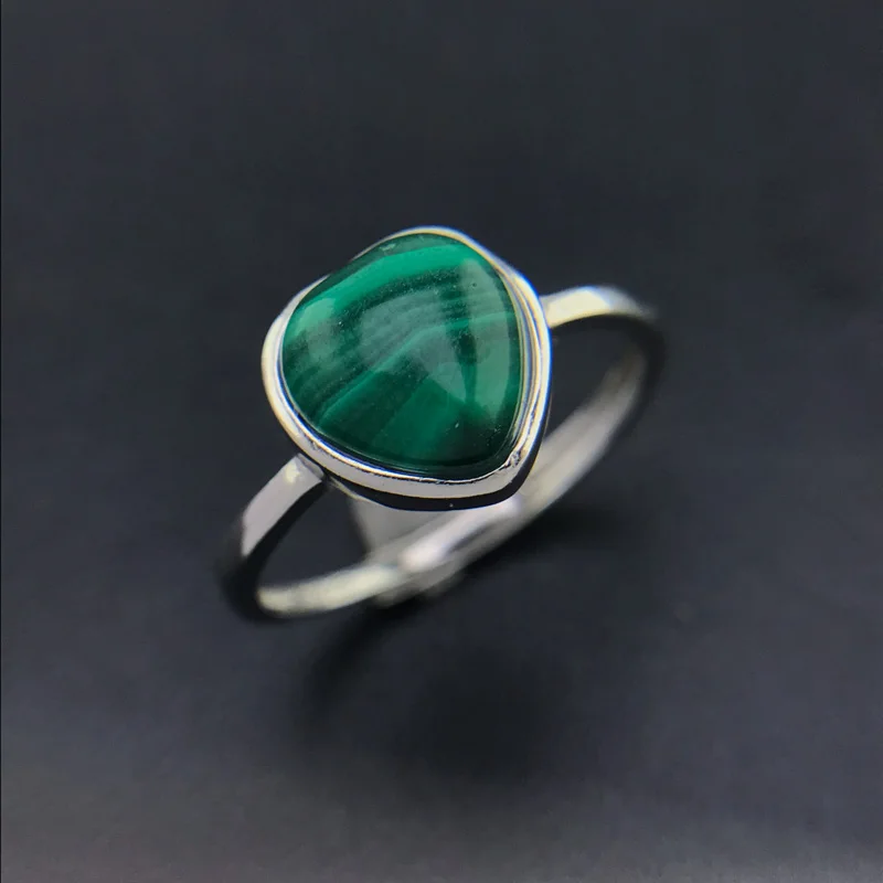 Женское кольцо CSJ регулируемое с натуральным драгоценным камнем 925 пробы