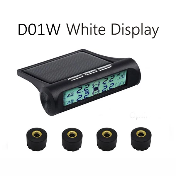 D01W External Солнечная система контроля давления в автомобильных шинах TPMS, 4 колеса, внутренний/внешний датчик температуры шин S05N D01W D01N Visture - Тип: D01W External