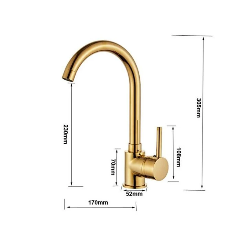 Deck Mount Brushed Gold Kitchen Faucet 360 degree rotation kitchen mixer taps Tap Hot and Cold Water Mixer Taps HY-1773 | Обустройство
