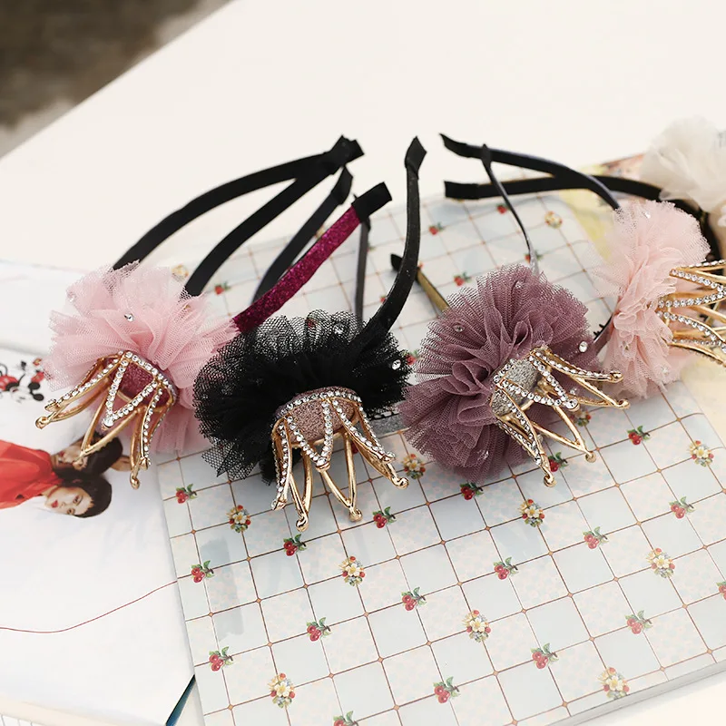 

Korea High Quality Hand Made Crow flowers Retro Hair Accessories Hair Bows Flower Crown Hairpin Headbands For girls