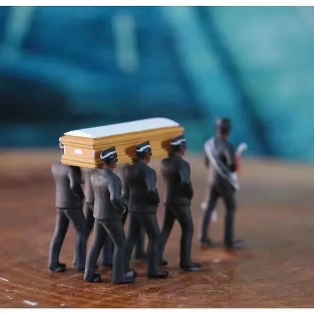 

10cm Hot Ghana Dancing pallbearers Action Figure Toy Garage Kit Coffin Dance Decoration Professional Team Funny Doll Gift