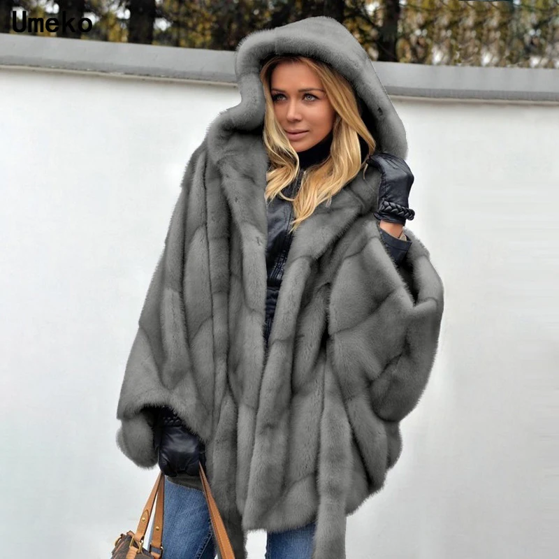Новая норковая шуба Umeko зимняя модная из искусственного меха женский теплый топ