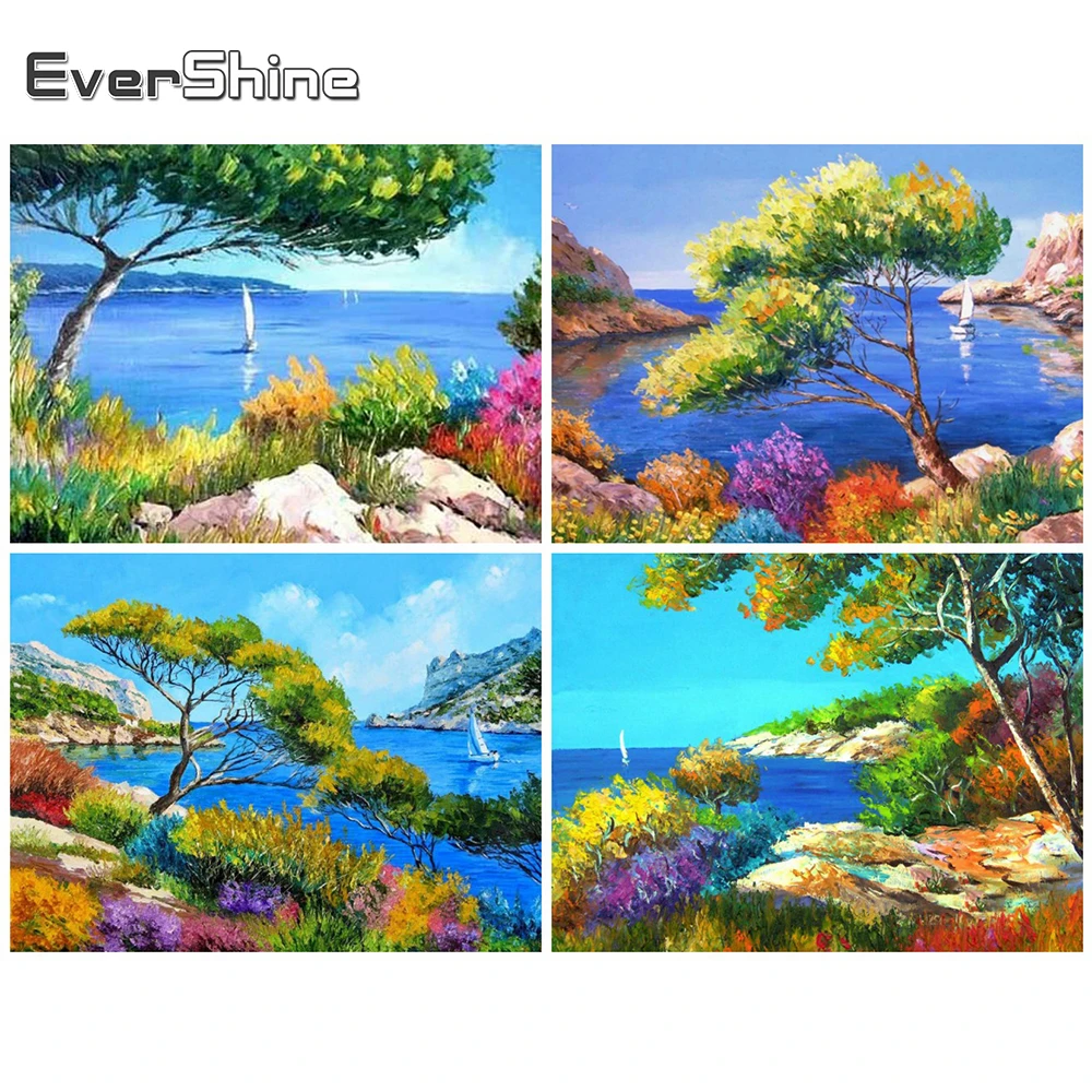 

Evershine 5D DIY Алмазная вышивка дерево картины стразами алмазная мозаика Приморский алмазная картина пейзаж вышивка крестиком подарок на новый ...