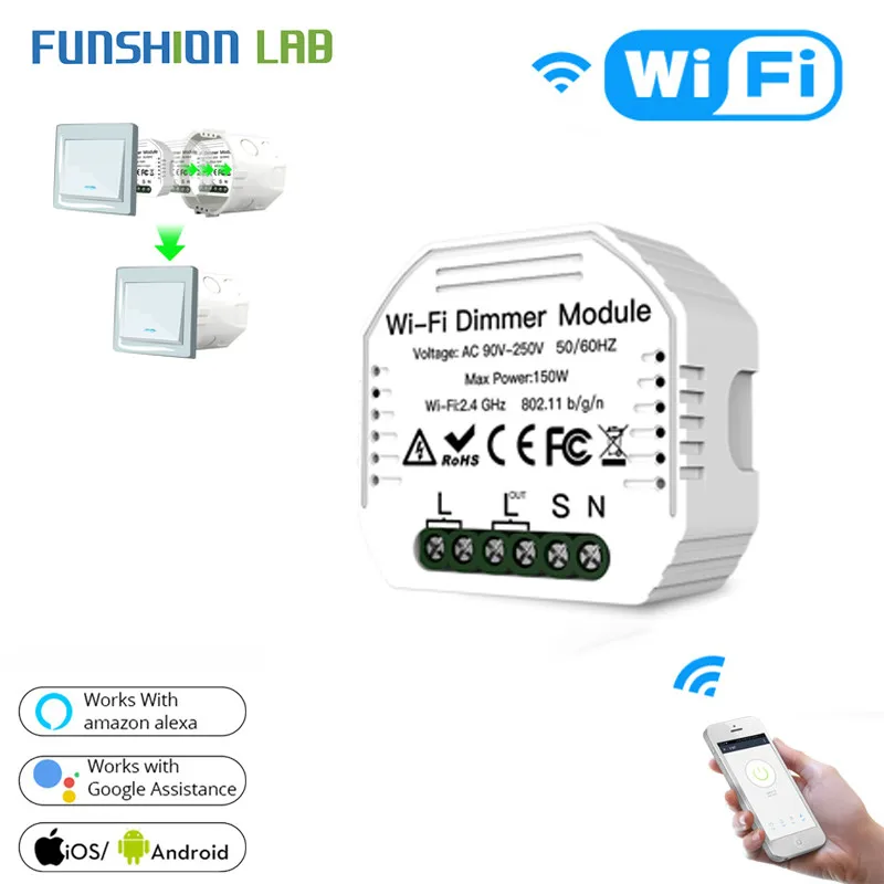 

DIY умный WiFi свет светодиодный диммер умный жизнь/Tuya приложение дистанционное управление 1/2 переключатель, работает с Alexa Echo Google Home