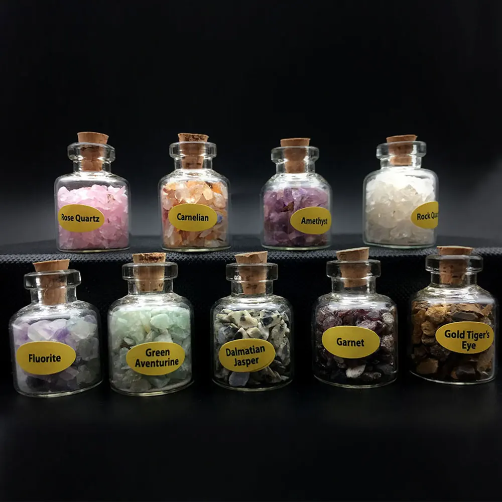 9 шт./компл. мини бутылочки из камней натуральная полудрагоценная бутылка желаний