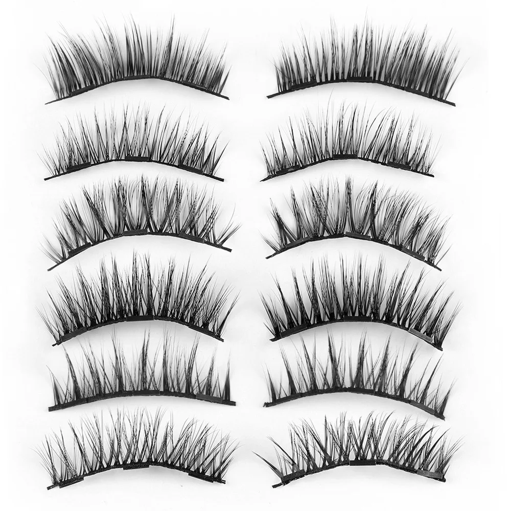 Новинка 4 пары натуральные длинные накладные ресницы магниты 3d норковые