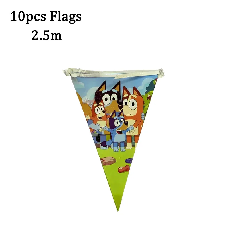 Vajilla desechable con tem&aacute;tica de Bingo Bluey para fiesta de Cumplea&ntilde;os de Ni&ntilde;os, plato y taza, suministros de decoraci&oacute;n para Baby Shower, 119 piezas-4