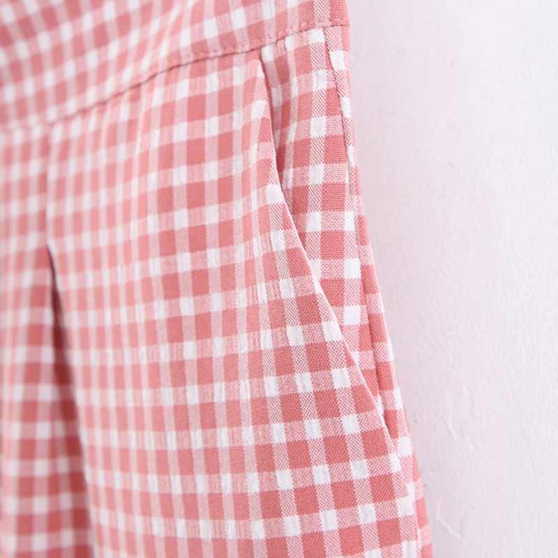 GOPLUS 2020 весенние винтажные розовые клетчатые брюки женские повседневные офисные
