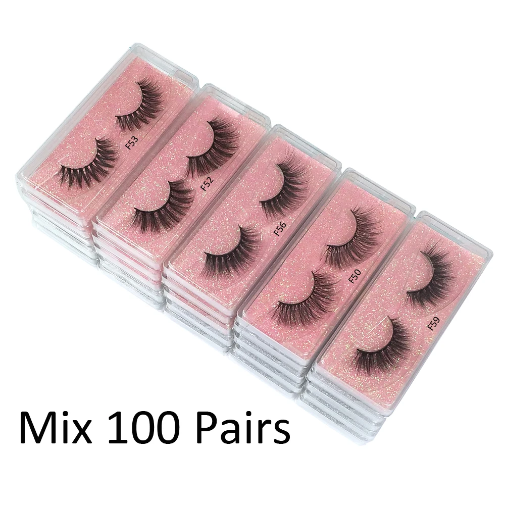 

Wholesale lashes 30/50/100 Pairs 3D Mink Lashes In Bulk Natural False Eyelashes Hand Made Makeup Eye Lashes 3D Mink Eyelashes