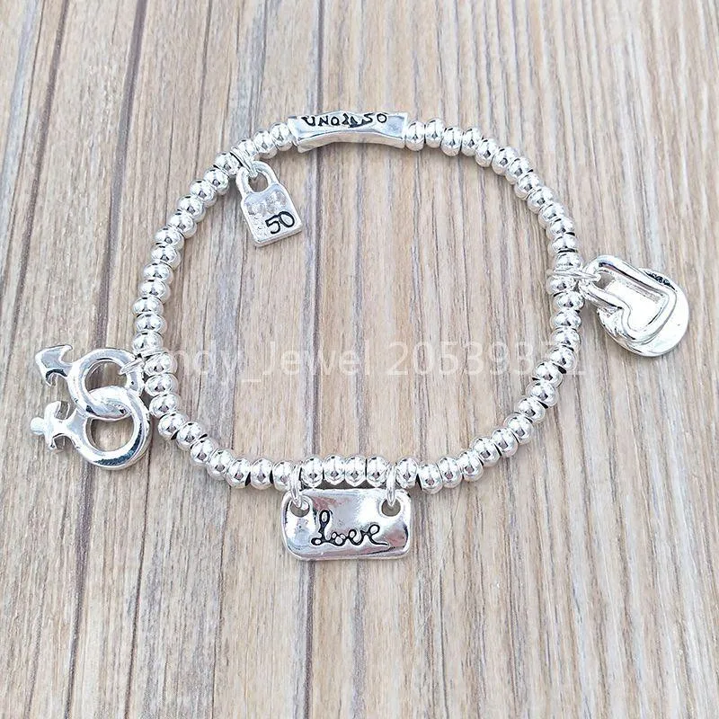 Authentic Bracelet ELASTIC LOVE Friendship Bracelets UNODE50 Plated Jewelry Fits European Style Gift PUL1802MCLMTL0M | Украшения и