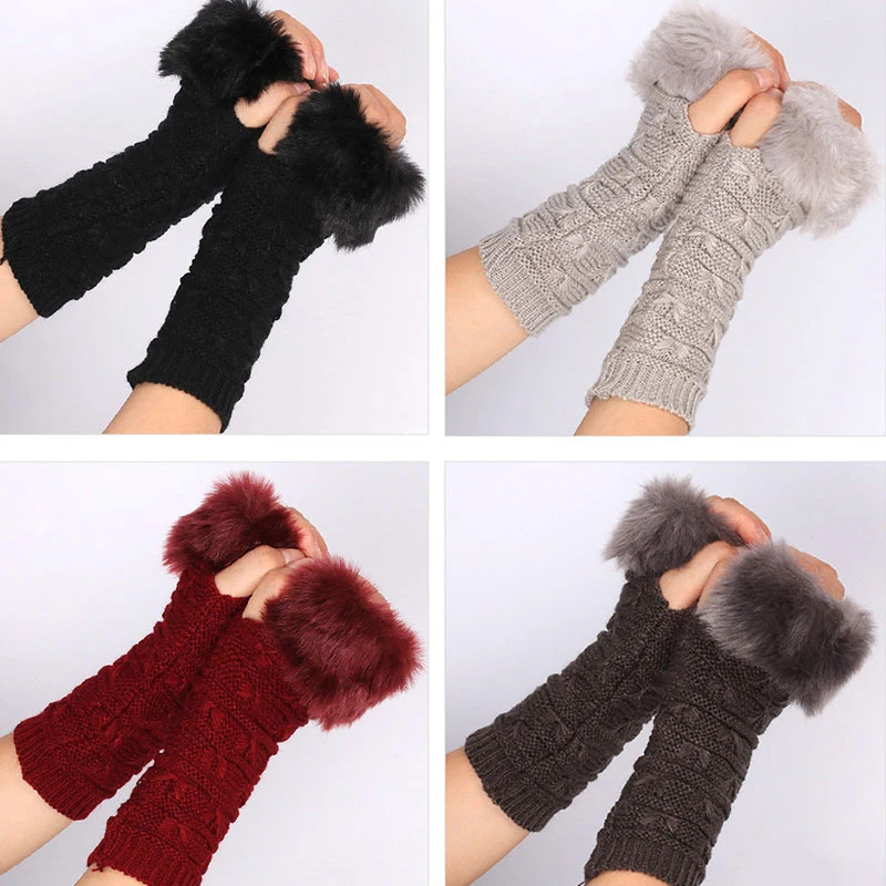 

Solid All-match Furry Sleeves Warm Arm Sleeves Knitted Arm Sleeve Simplicity Decorative Sleeve Clothing Accessories Hemp Gloves
