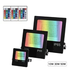 Прожексветильник светодиодный RGB 10 Вт, 30 Вт, 50 Вт, 220 В, IP65, садовый светильник RGB светильник с пультом дистанционного управления