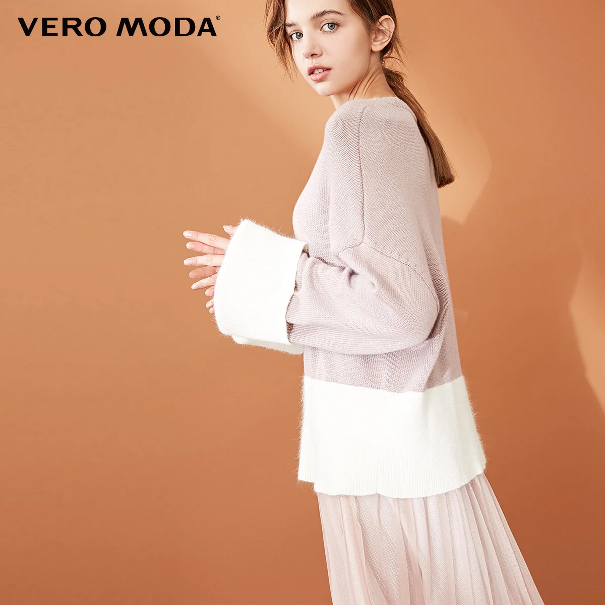 Vero Moda шерстяная вязаная с круглым вырезом из кроличьего меха | 318413578