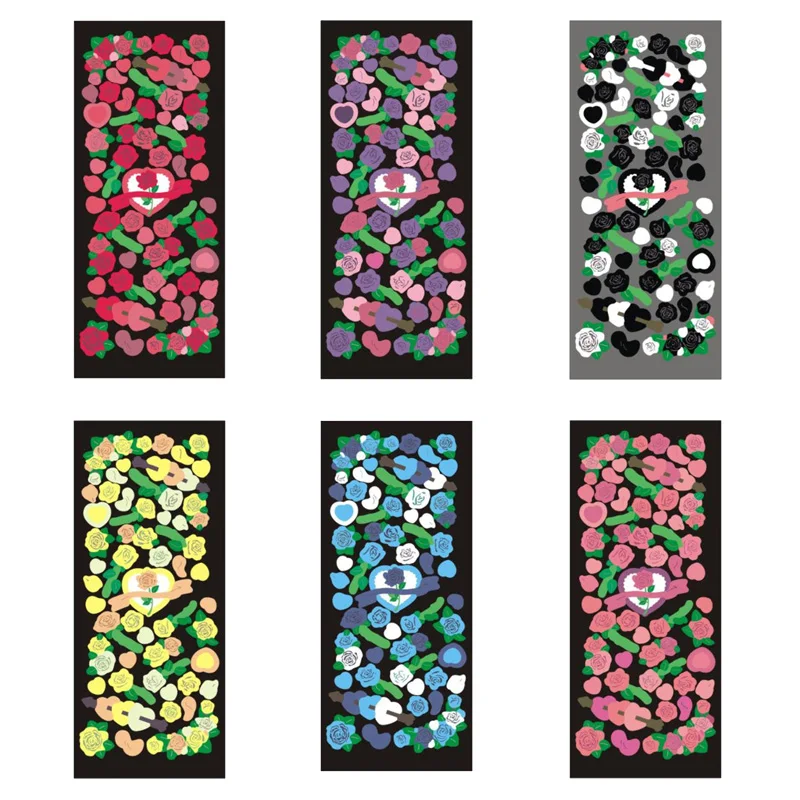 

New Laser Shiny Scrapbook Flower Stickers For Luggage Skateboard Laptop Color DIY Waterproof Phone Decoration Stickers