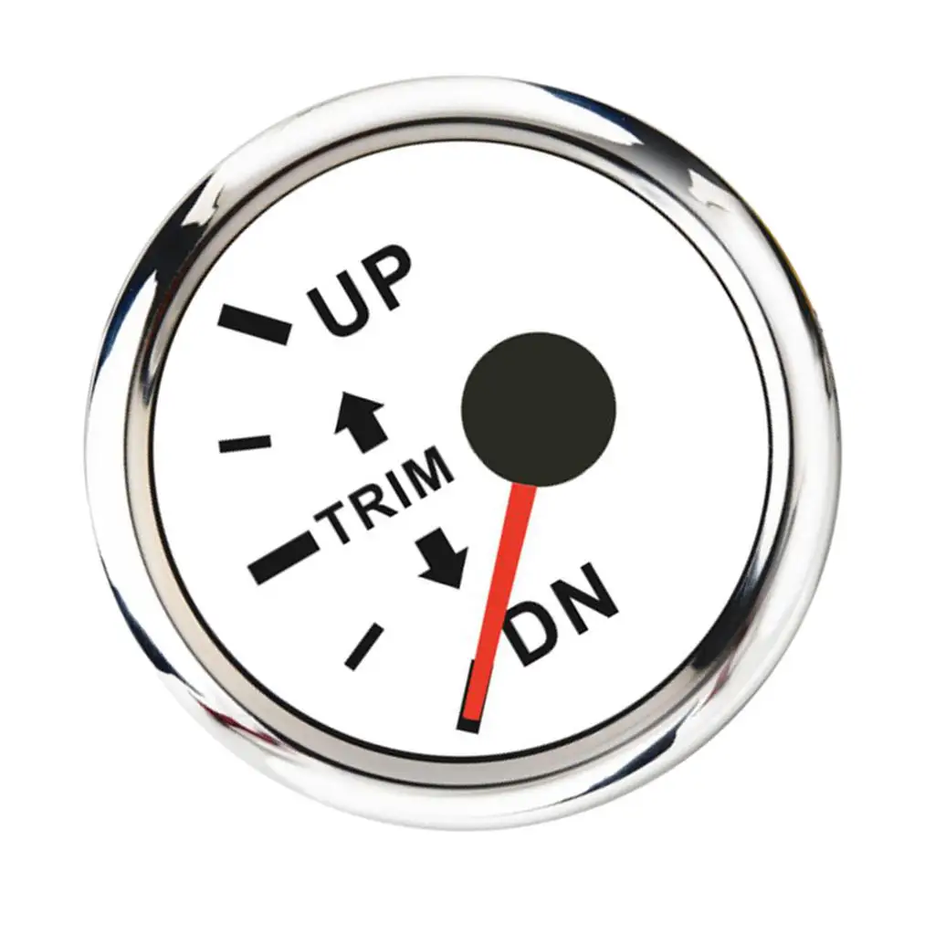 

Marine Boat Trim Tilt Gauge 9-32V 0-190Ω UP-DN 52mm 2” Port White Left Side