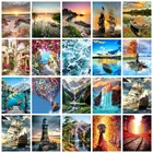 Картина AZQSD по номерам, пейзаж 60x75 см, рамка сделай сам, Подарочная картина маслом, морской водопад, городская Настенная картина по номерам