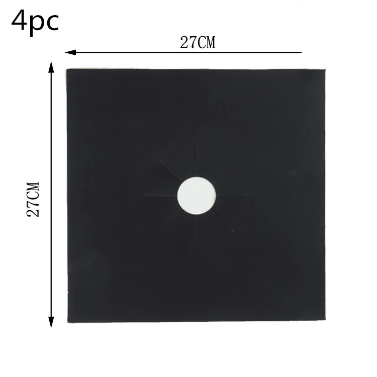 4pcs black 1/2/4 шт. защитное покрытие для газовой плиты Плита крышки вкладыш очистить коврик Кухня газовая плита протектор Кухня аксессуары - Цвет: 4pcs black