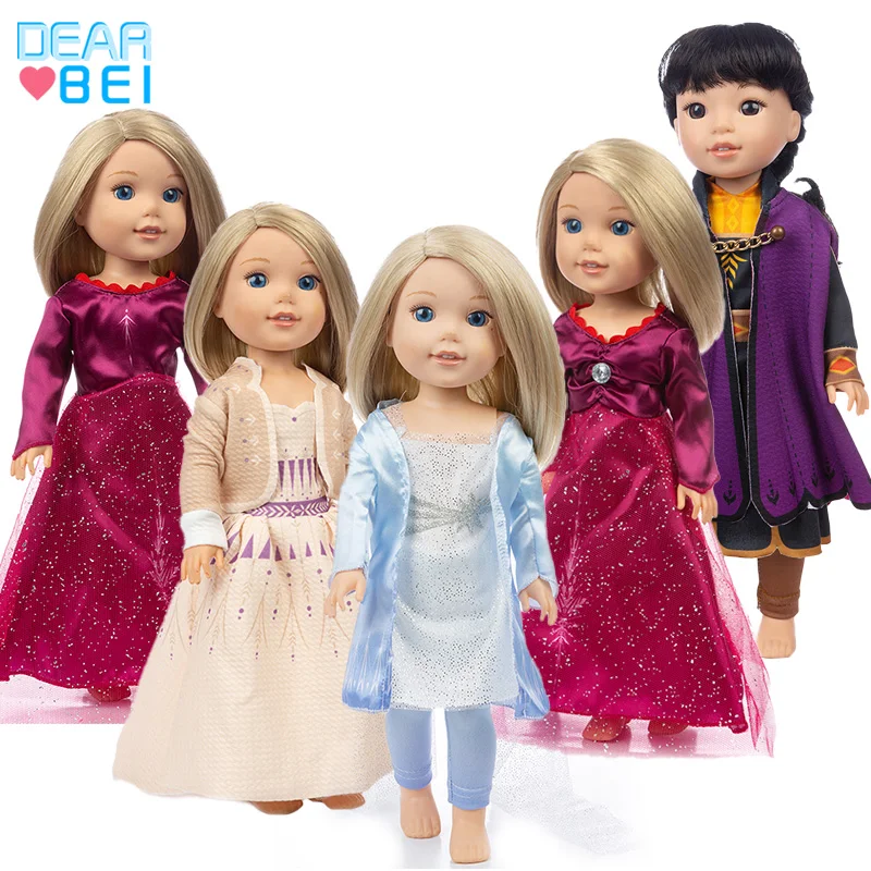 Одежда со льдом и снегом мультяшный рисунок подходит для американской куклы 14