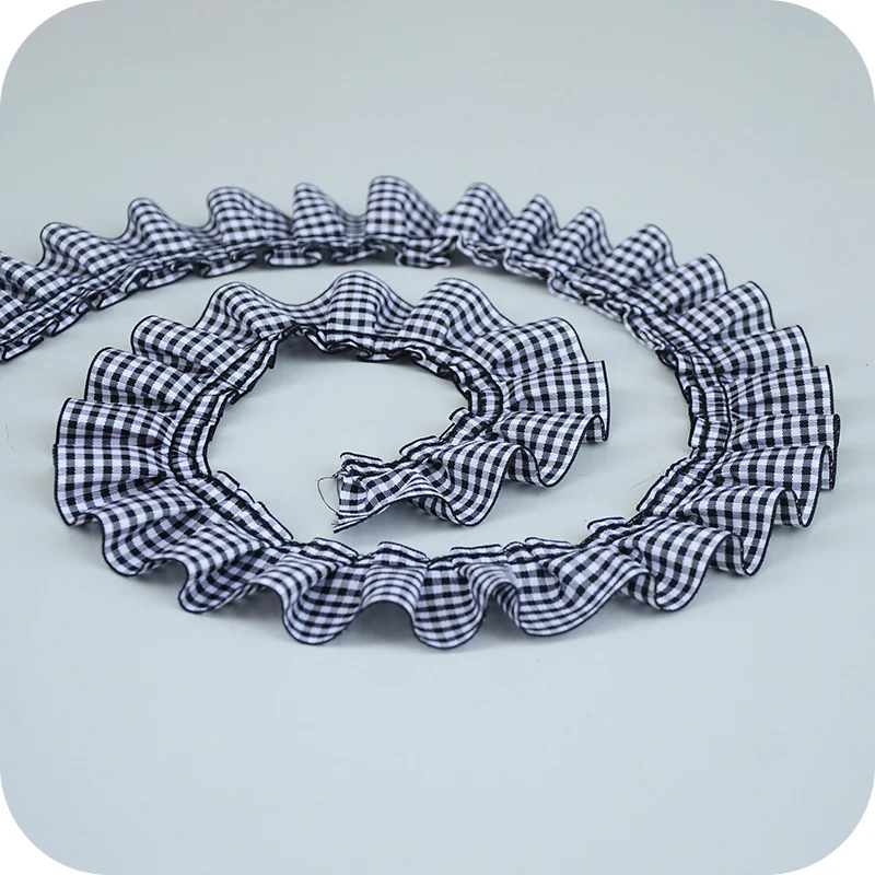 40 мм черно белая клетчатая кружевная лента &quotсделай сам&quot|Кружево| |