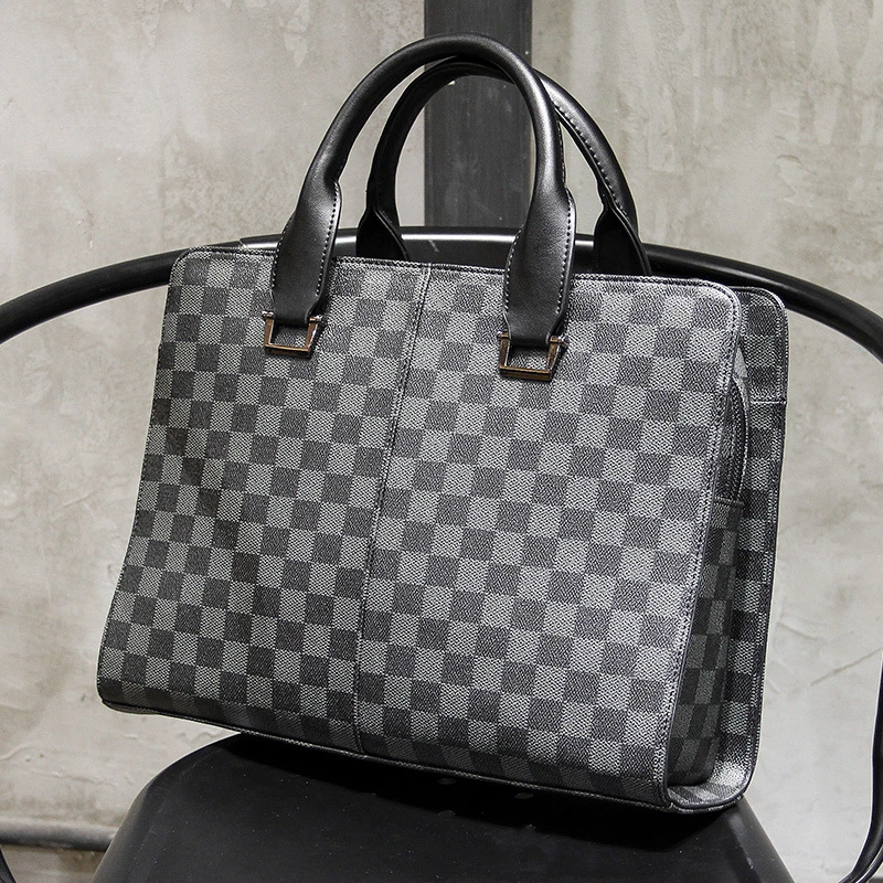 

New Fashion Luxury Brand designer 14 inch Laptop Briefcase Business Handbag for Men Large Capacity men's leather Shoulder Bag