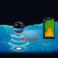 fish finder smart portable wireless sonar 48m160ft depth lake detect professional bluetooth wireless with attracting fish lamp