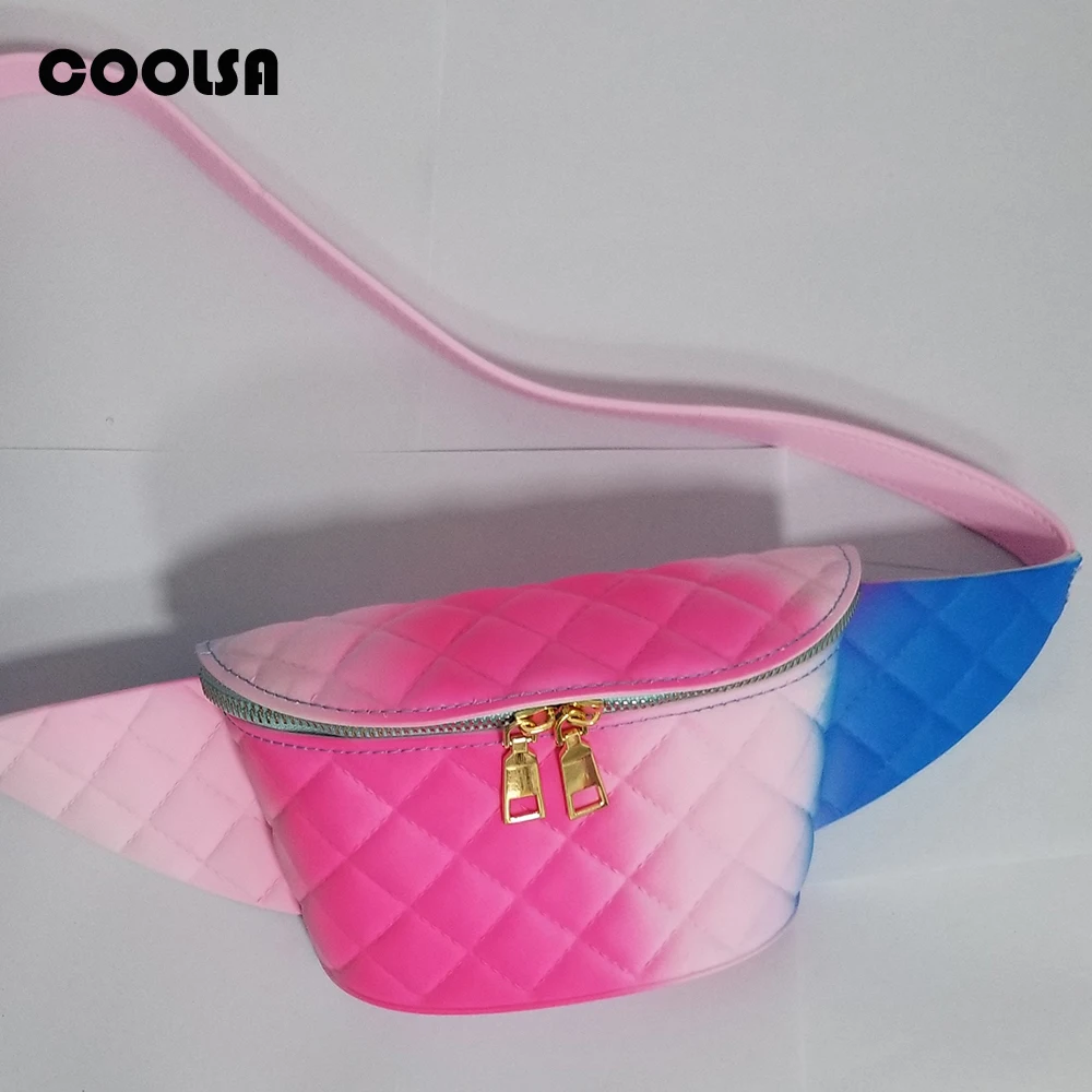 Модная женская поясная сумка из ПВХ Желе Радуга Fannypack высококачественный кошелек