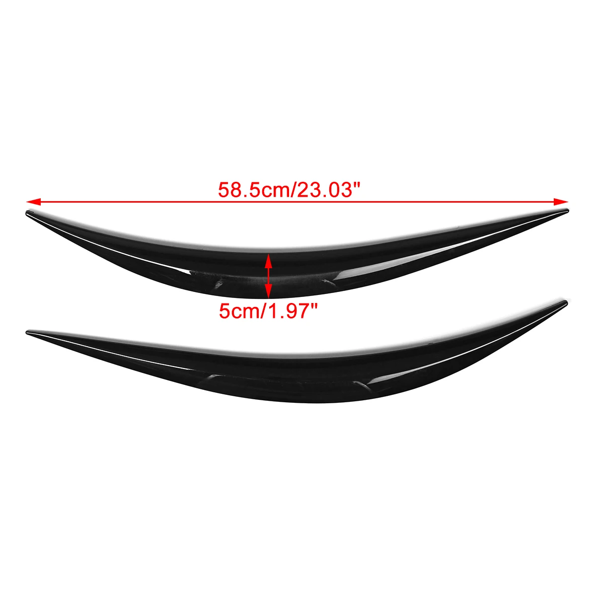 

Glossy Black ABS Headlight Eye Lid Eyebrows Cover Trim For Infiniti Q50 2014 2015 2016 2017 2018 3D Black Car Stickers