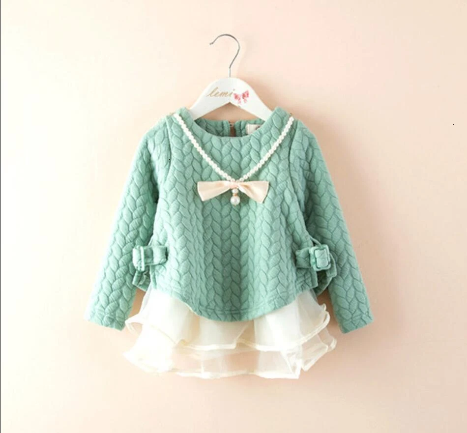 Платье принцессы для девочек на весну и осень новое модное Хлопковое платье с