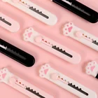 Универсальный нож Kawaii в виде розовой кошачьей лапы, металлический резак из нержавеющей стали, офисные и школьные принадлежности, канцелярские принадлежности в Корейском стиле, 1 шт.
