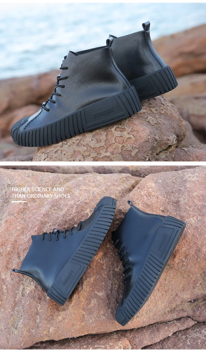 Водонепроницаемые кроссовки из натуральной кожи; Мужская обувь; качественные ботинки martin в стиле ретро; мужские спортивные ботинки с высоким верхом и защитой от столкновений