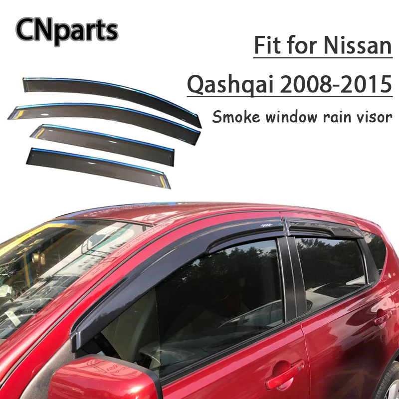 

Auto Parts 4pcs ABS For Nissan Qashqai 2008 2009 2010 2011-2015 Car Smoke Window Visor Keep Fresh Air convection Accessories