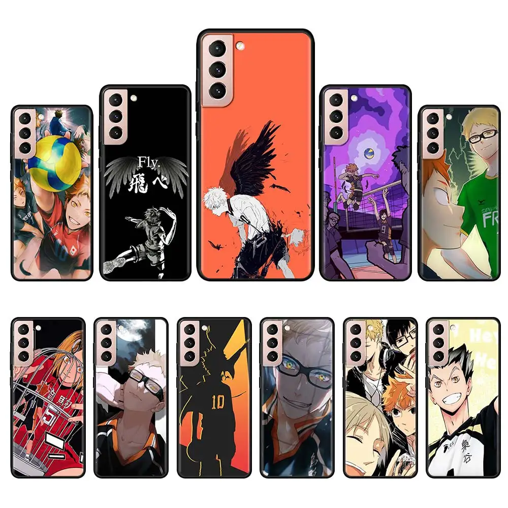 

Cute Japan Anime Oya Haikyuu Cases for Samsung S20 S21 S10 S8 S9 Plus S21 S20 Ultra S10 S10e S20 FE Black Soft Silicone Capa