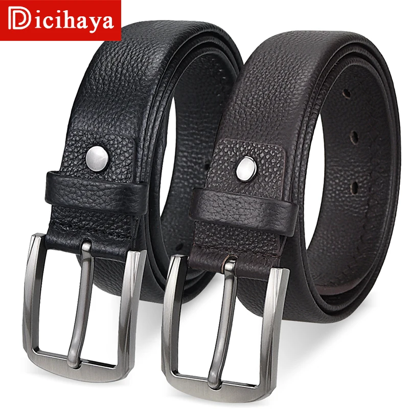 

DICIHAYA Cow Genuine Leather New Fashion Classice vintage Pin Buckle Leather Belt Male Belt Men Luxury Strap Male Belts For Men