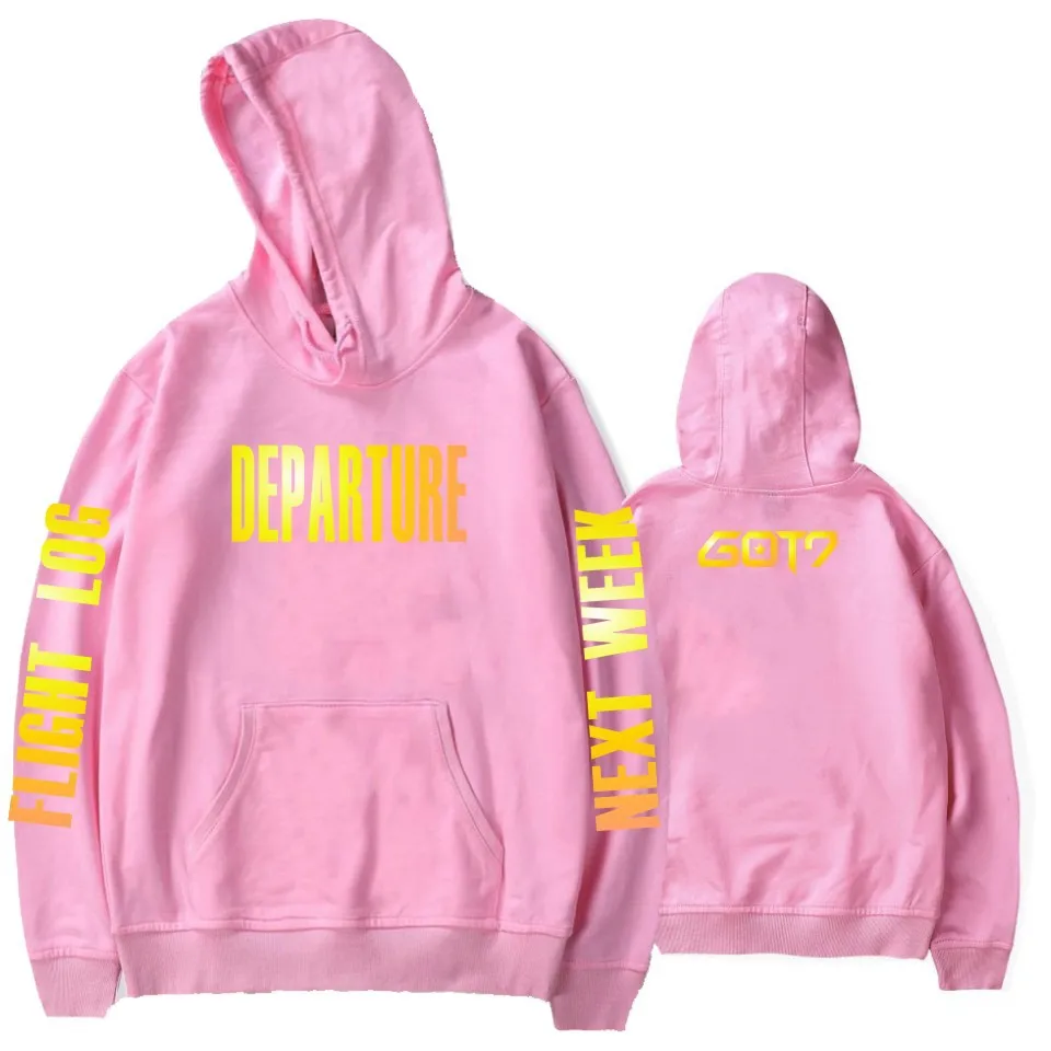 

New Korean Fashion Kpop GOT 7 DEPARTURE Hoodie Sweatshirts Pullover Tops Female Harajuku Streetwear Hooded Hoody Dropship