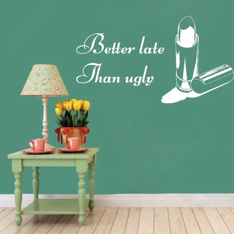 Виниловая Съемная Настенная Наклейка для макияжа цитата помада тушь ресниц