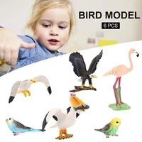 6pcs birds figurines playset realistic detailed plastic birds figures hand painted toy set christmas birthday gift