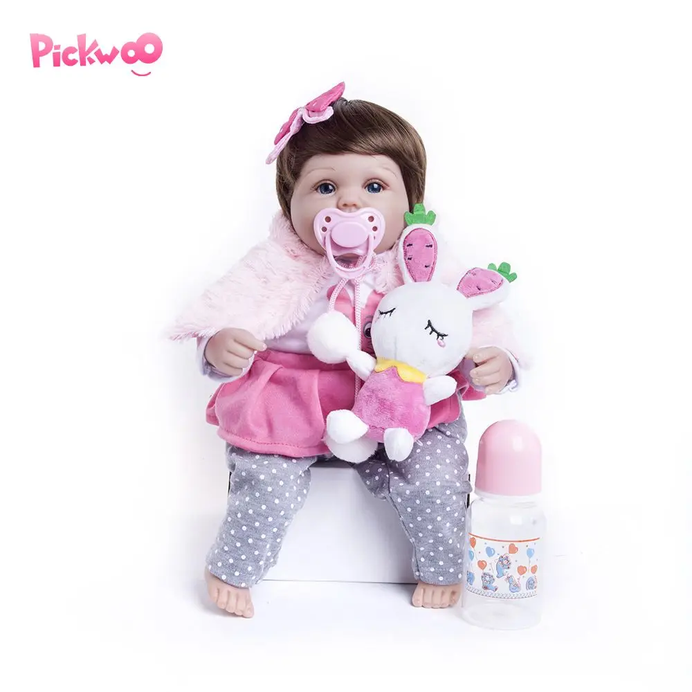 Кукла reborn Pickwoo bebes 18 'ཬ см куклы для маленьких девочек Мягкие силиконовые Boneca