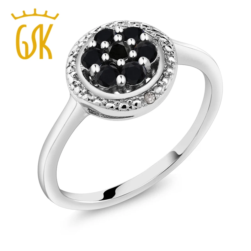Бриллиант GemStoneKing 0 36 cttw круглый натуральный черный и белый бриллиант из