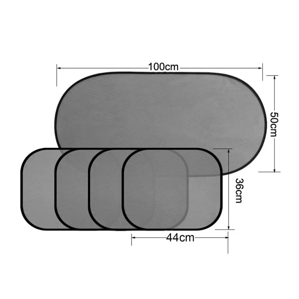 

5pcs Car Window Sunshade Mesh Auto Sun Visor Curtain With Suction Cup Front Rear Side Curtain Car Styling Covers Sunshade