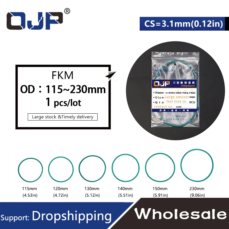 1 шт. фторсодержащий каучук кольца зеленый FKM уплотнительное кольцо уплотнения CS 3