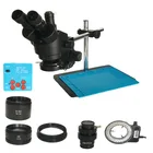 Доставка из России, промышленный микроскоп 30 Мп HDMI, камера 3,5x-45X, Тринокулярный стереомикроскоп, Вспомогательный объектив 2,0x