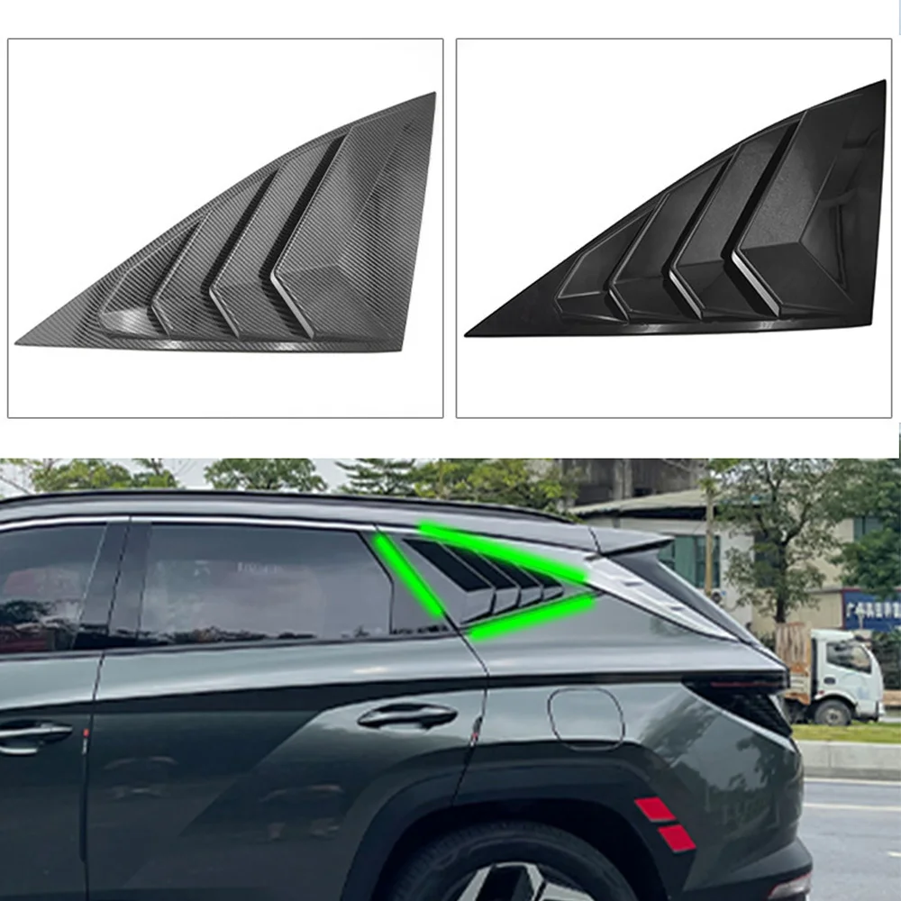 

2PCS Car Rear Window Shutter Cover Trim for Hyundai Tucson L NX4 2021 Carbon Fiber Window Louver Side Vent Trim Car Accessories