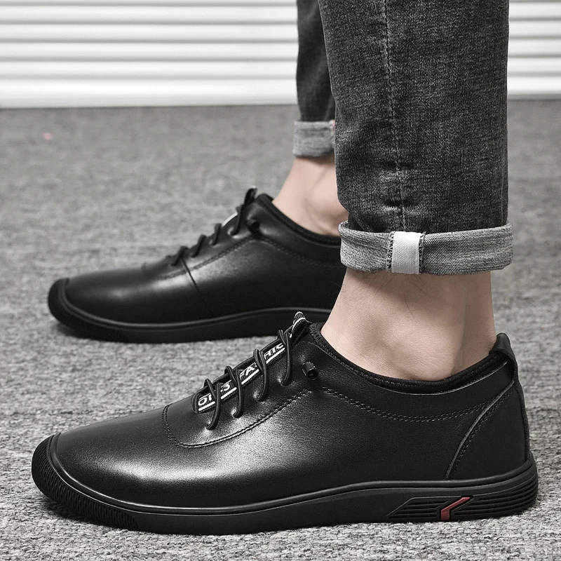 

2021 Luxury Genuine Leather Gentleman Casual Sneakers Men Loafers Hot Sale Moccasins Tooling Lightweight Soft Men's Flat Shoes