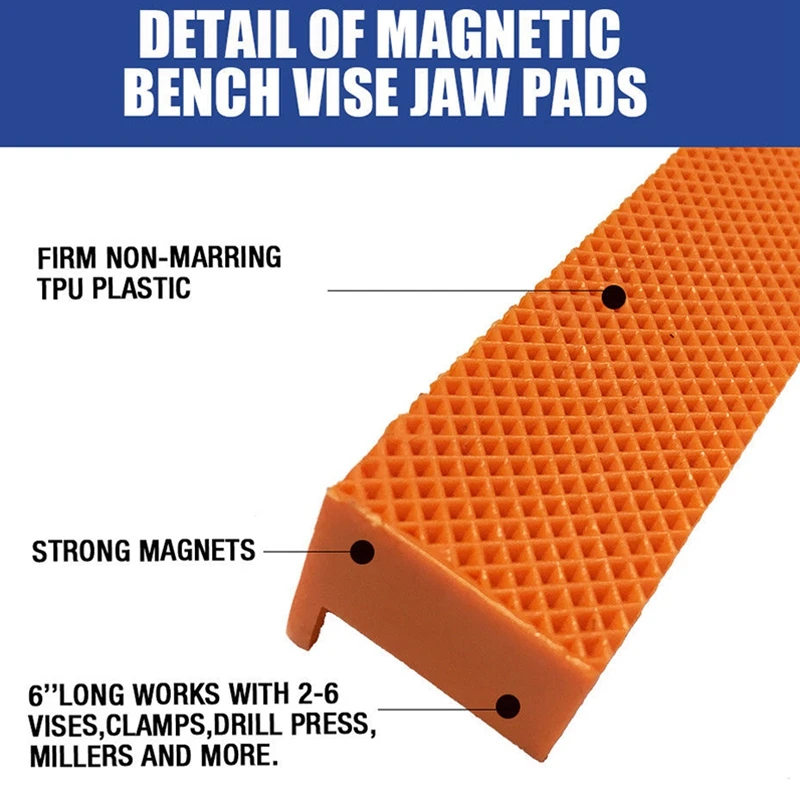 HTHL 6 дюймов Магнитная скамья тиски подкладка под челюсть мульти паз держатель