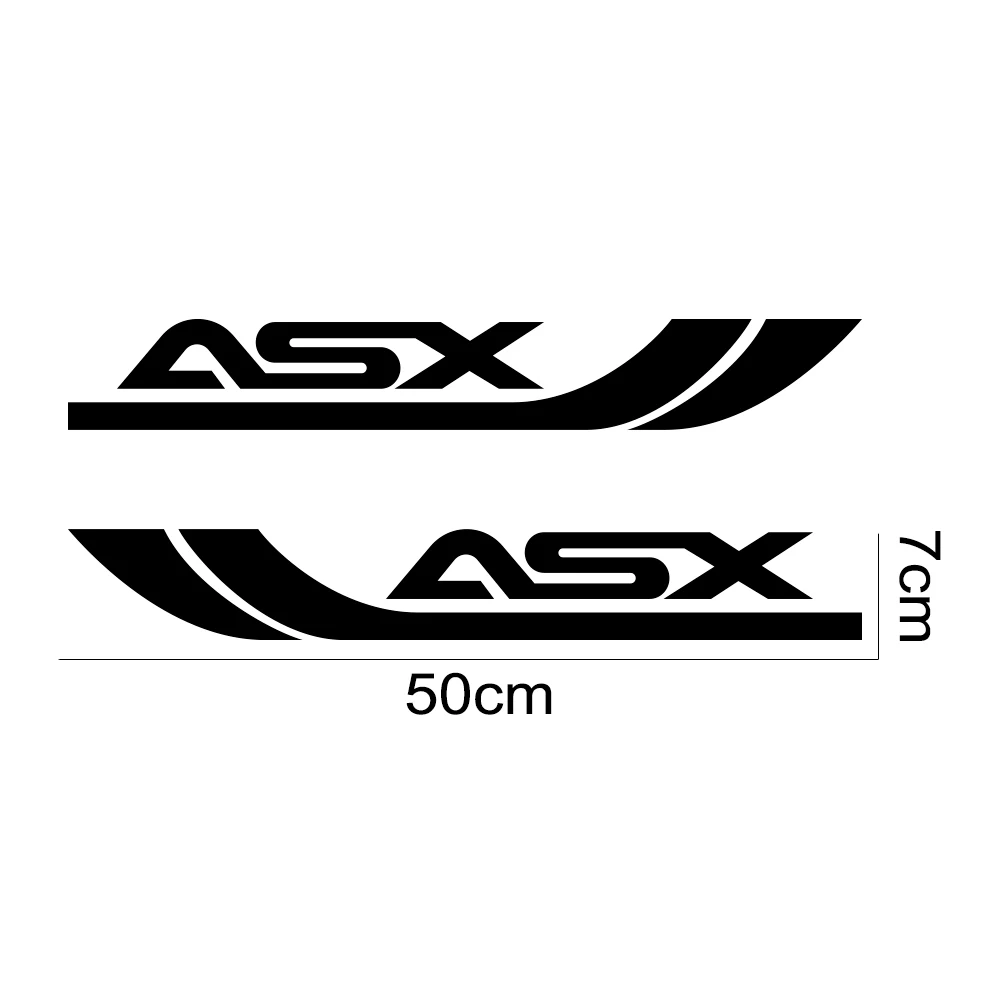 2PCS Car Door Side Stickers For Mitsubishi Lancer 10 3 9 EX Outlander ASX Pajero Tuning Accessories Auto Vinyl Film Decals - купить по